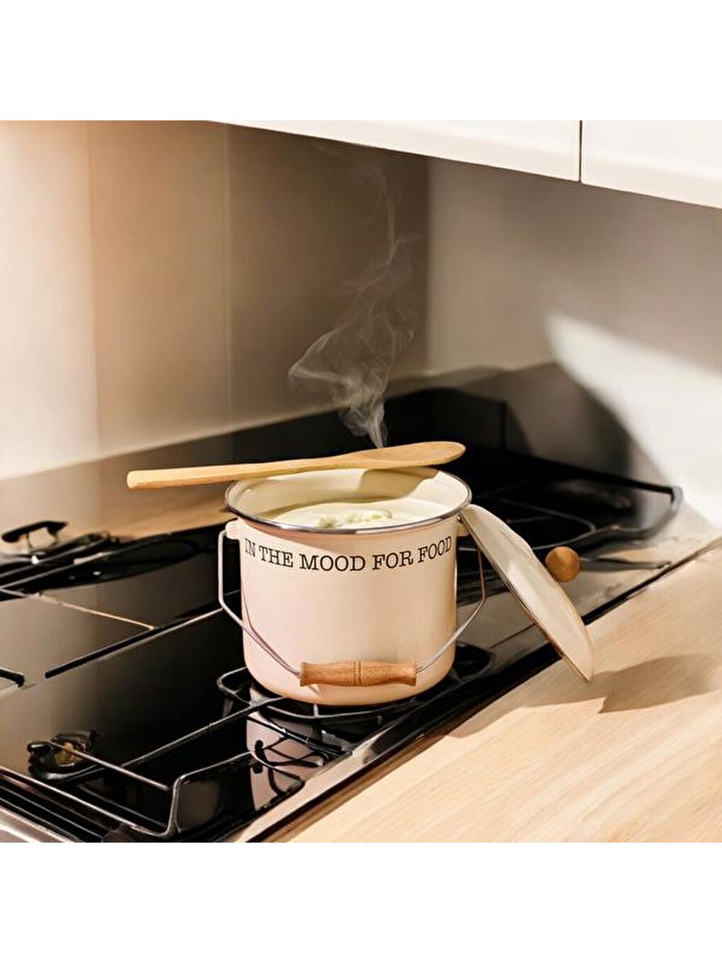 Ekru Emaye Büyük Bakraç - Krem - 20x20 cm-1