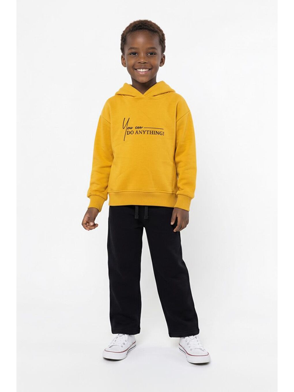 Sarı Kapüşonlu Kuplu Sweat-1
