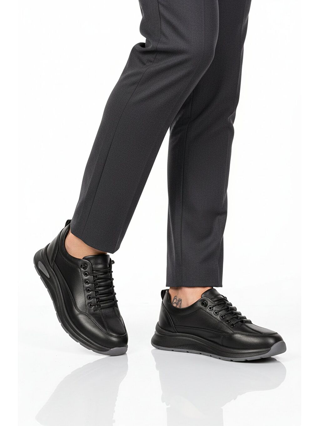 Premium Siyah Hakiki Deri Erkek Casual Ayakkabı 3003 M