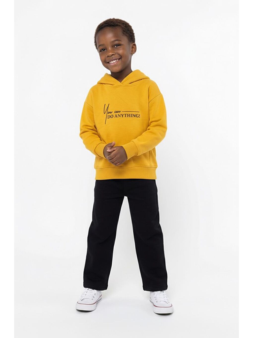 Sarı Kapüşonlu Kuplu Sweat-2