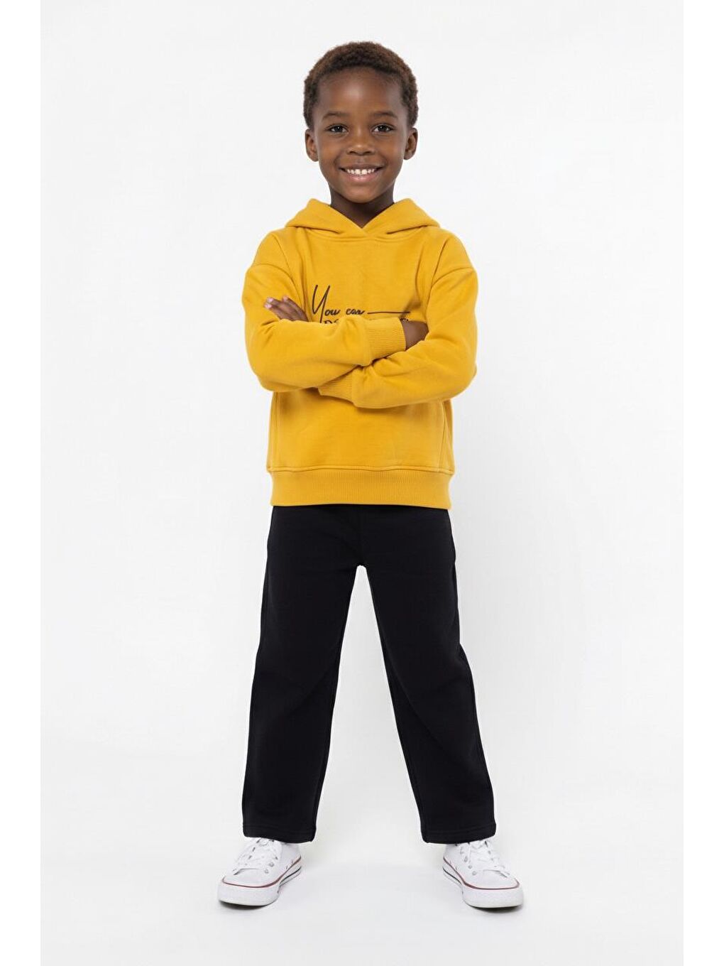 Sarı Kapüşonlu Kuplu Sweat-3