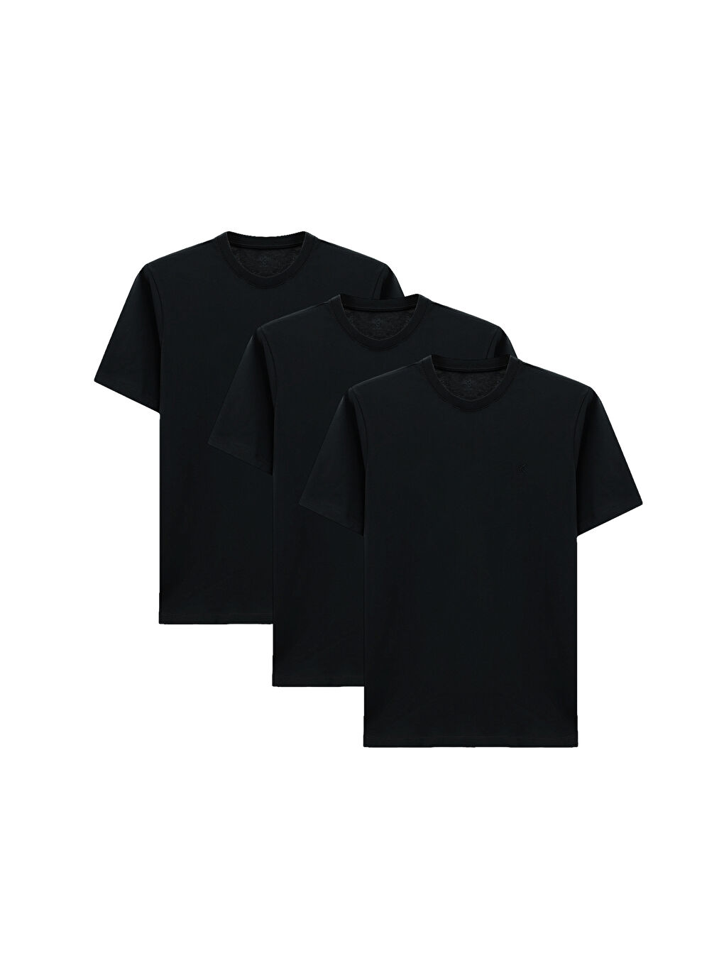 Siyah Erkek Bisiklet Yaka Regular Fit %100 Pamuk 3'lü Paket T-shirt Seti