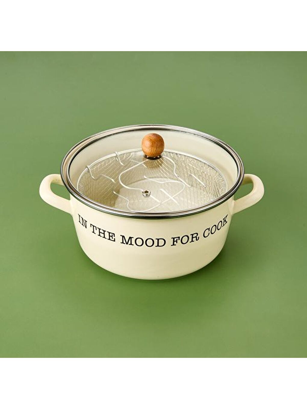 Ekru Emaye Kızartma Tenceresi - Krem - 22 cm-3