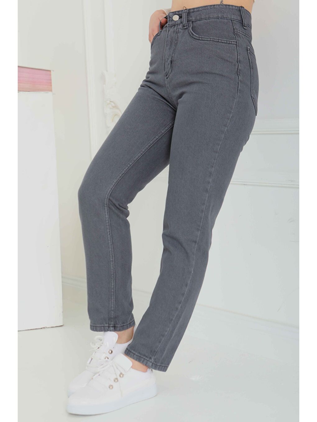 Mom Jean Pantolon Gri   13360-1