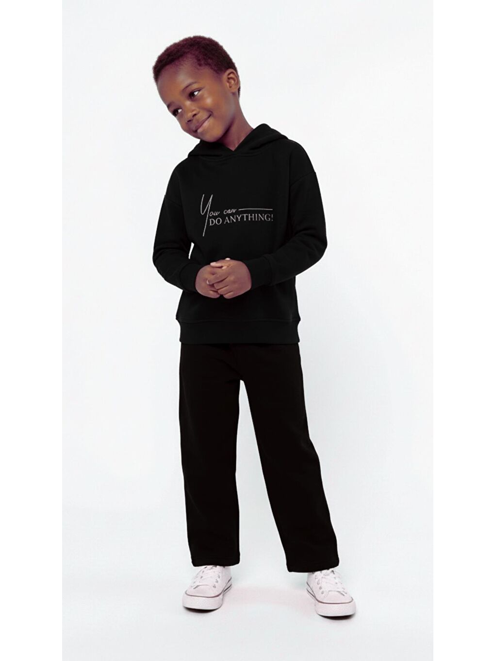 Siyah Kapüşonlu Kuplu Sweat-2