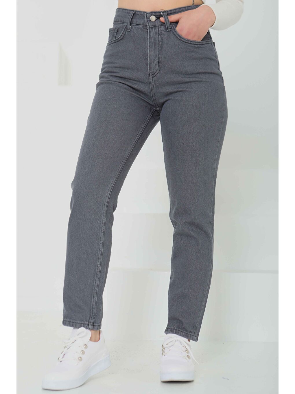 Mom Jean Pantolon Gri   13360-2