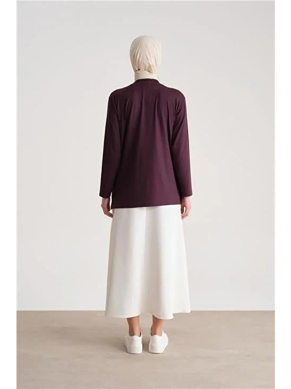 Mor Taş Detaylı Penye Bluz 24Yd9001 Mürdüm-3