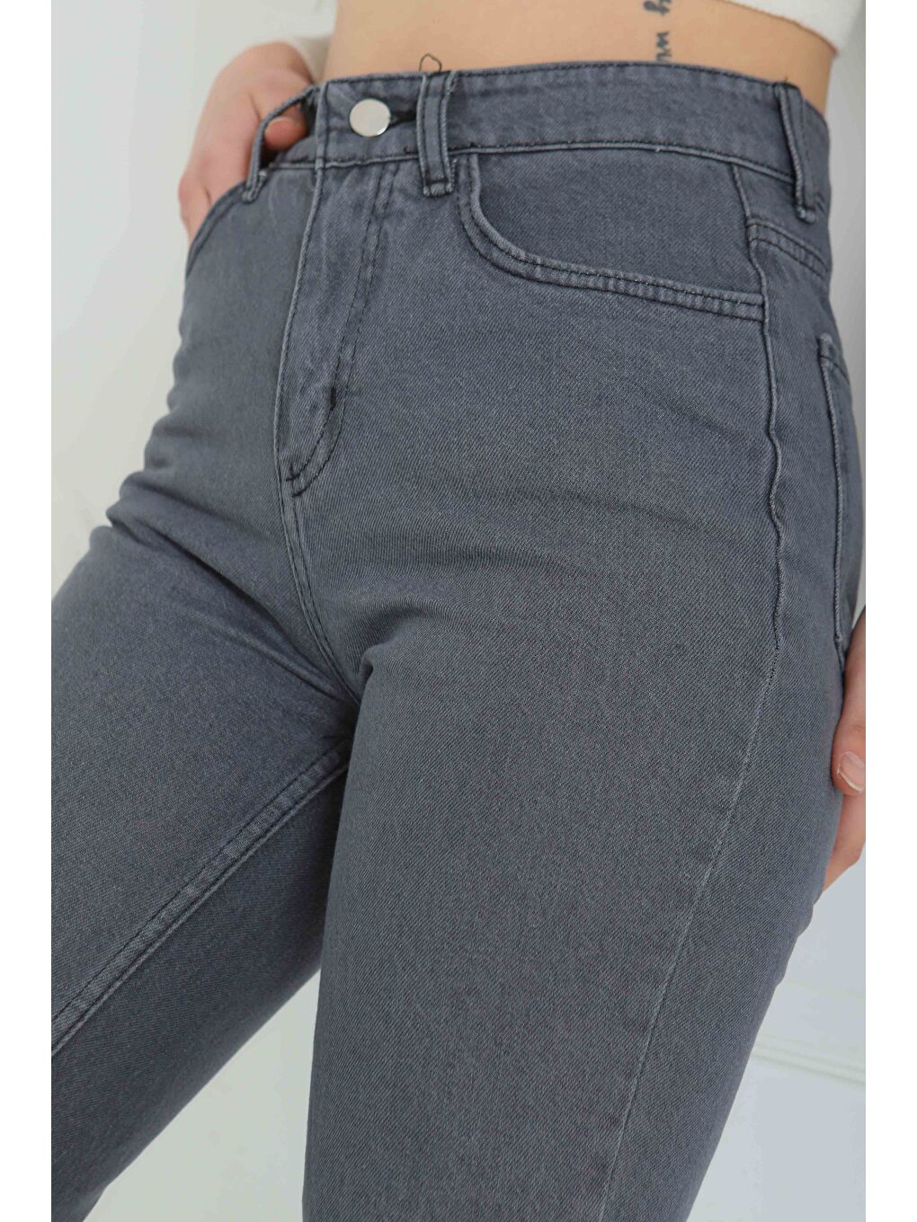 Mom Jean Pantolon Gri   13360-3