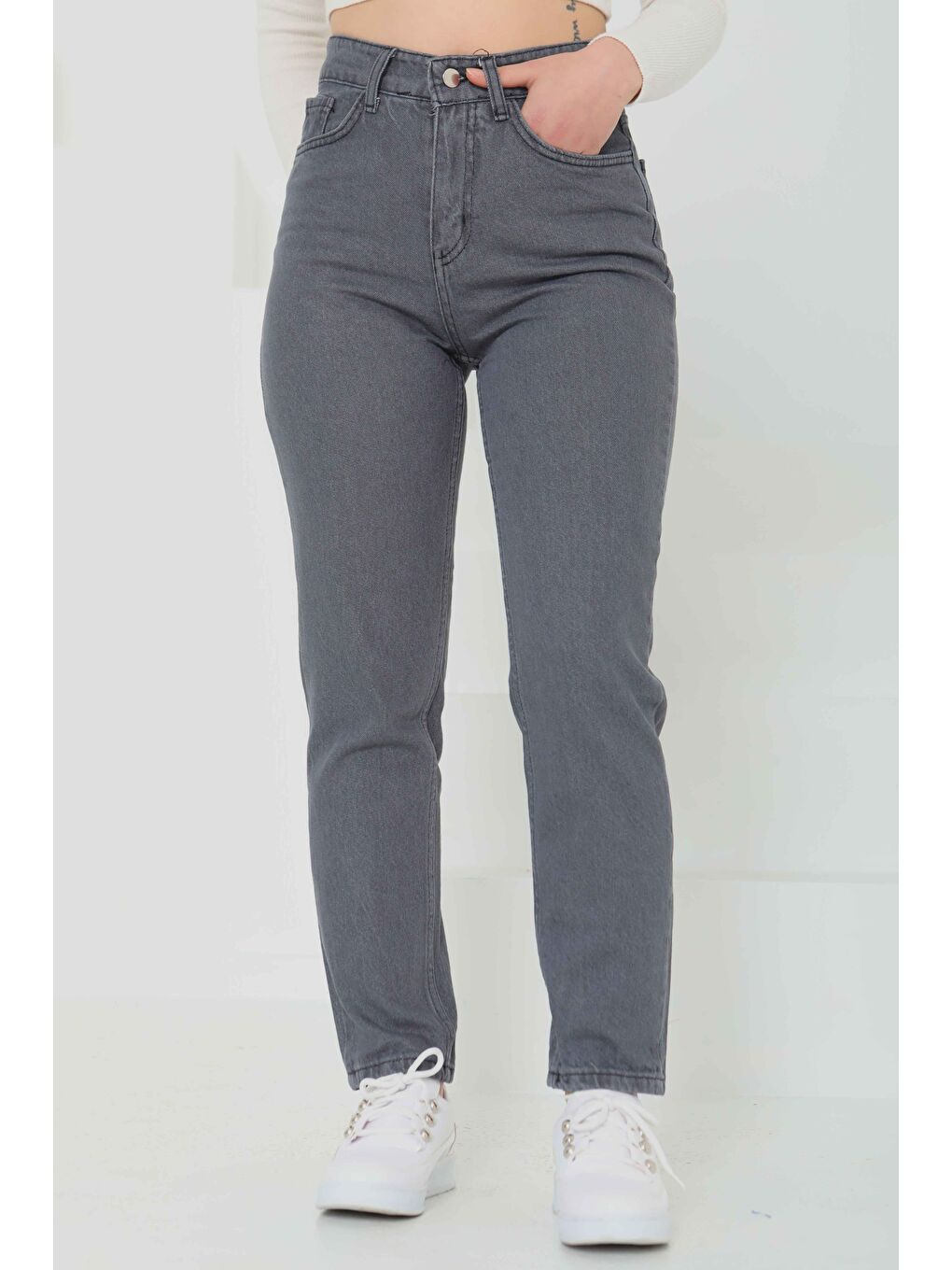 Mom Jean Pantolon Gri   13360-4