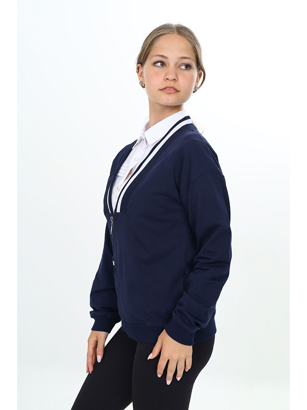 Lacivert Kız Çocuk Okul Hırka-1