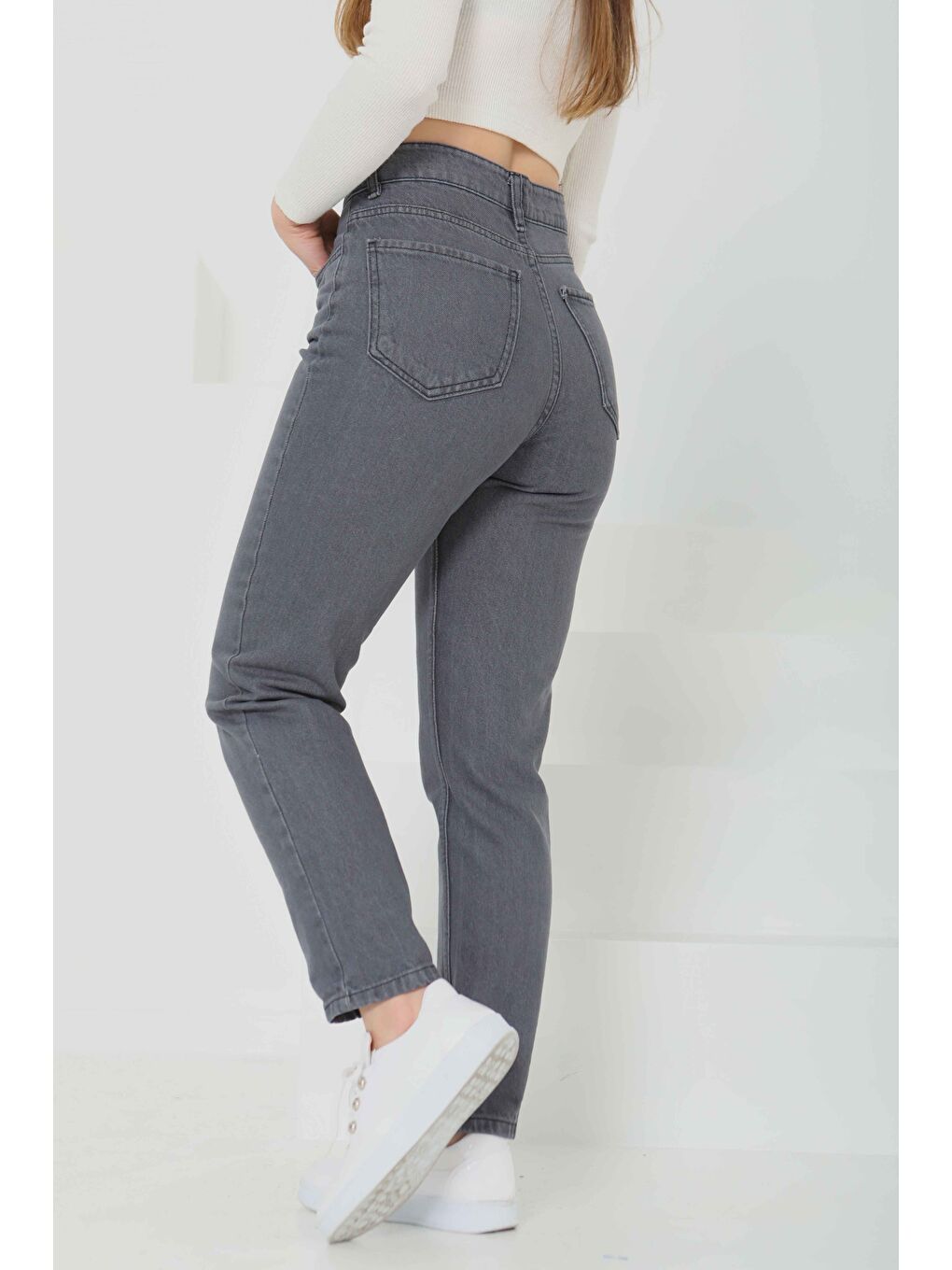 Mom Jean Pantolon Gri   13360-6