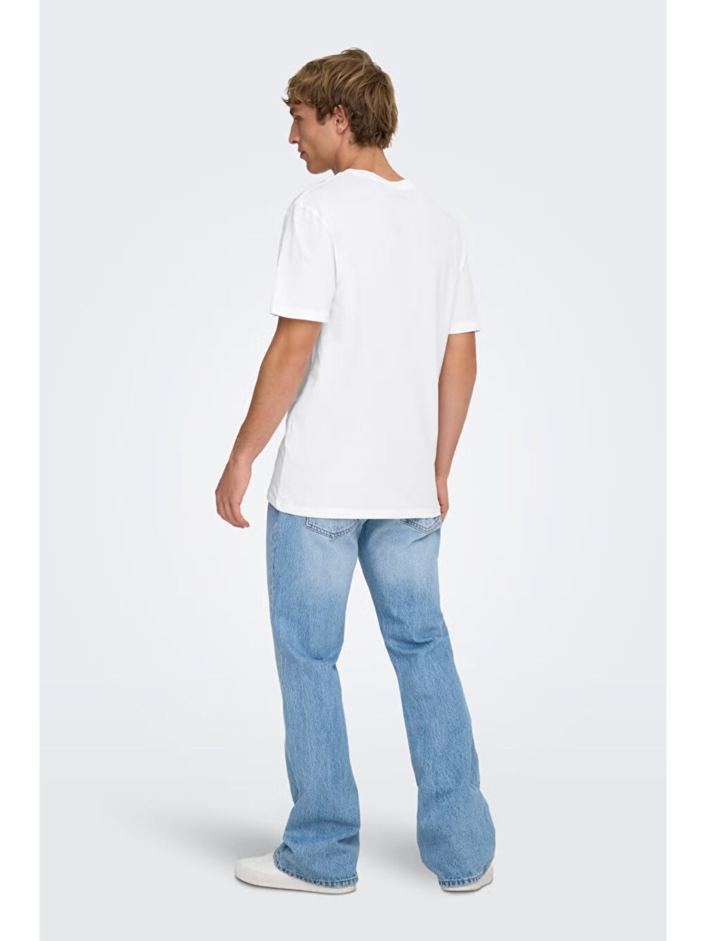 Beyaz Onsmax % 100 Pamuk Regular Fit Bisiklet Yaka T Shirt 22025208-3