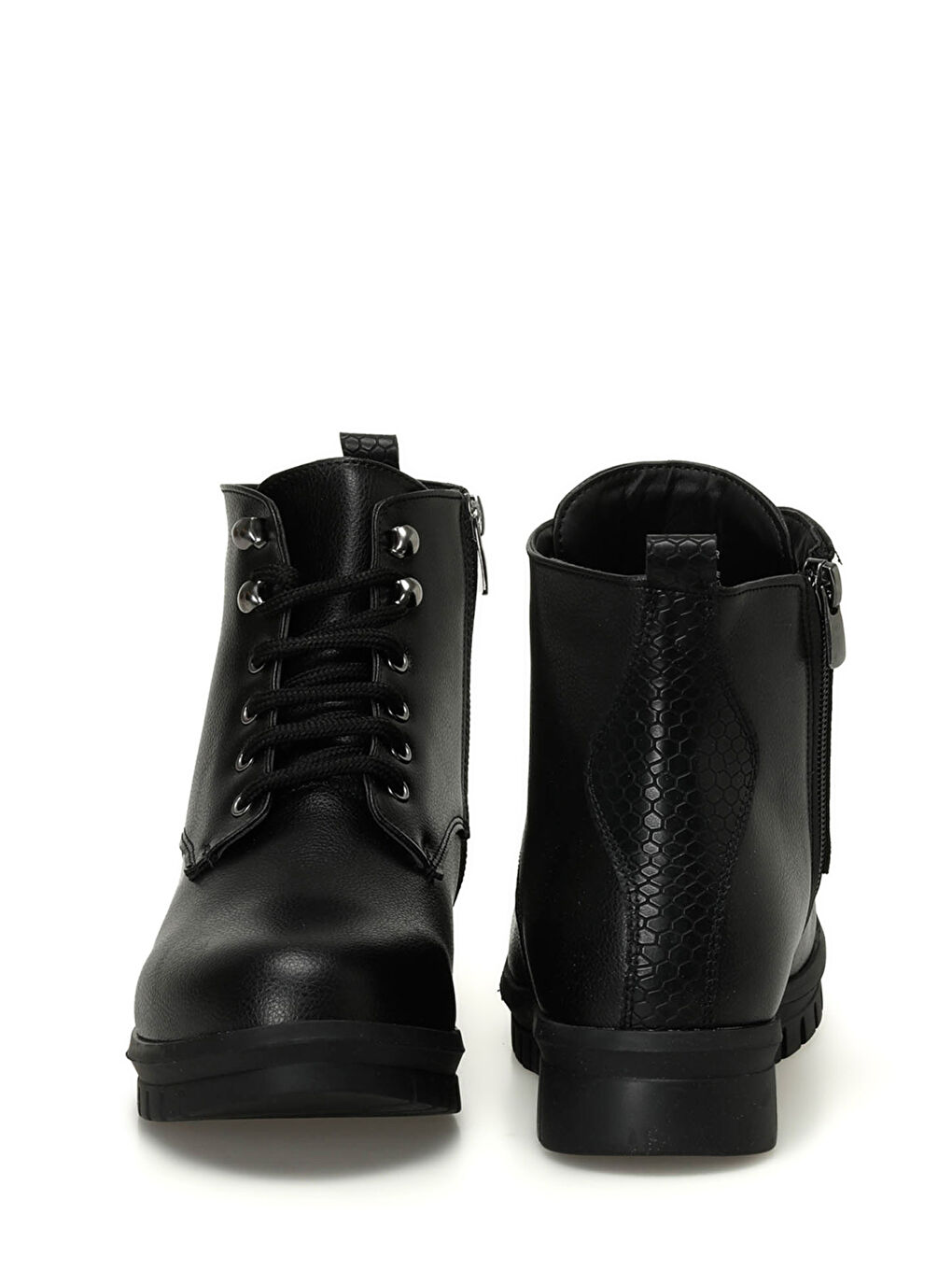 166596.Z4PR Siyah Kadın Düz Bot-4