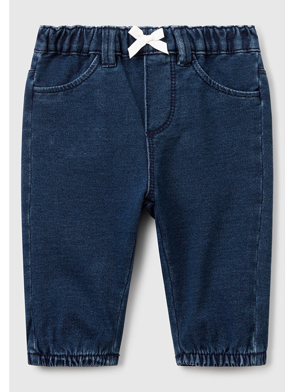 Bebek Lacivert Beli Kurdele Detaylı Cepli Denim Pantolon