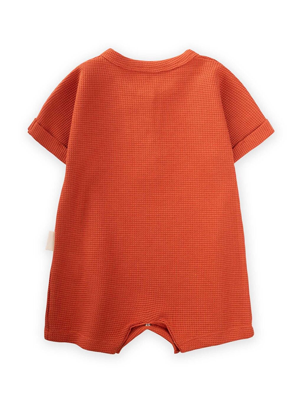 Kahverengi Waffle Patlı Tulum 0-3 Yaş Kiremit-1