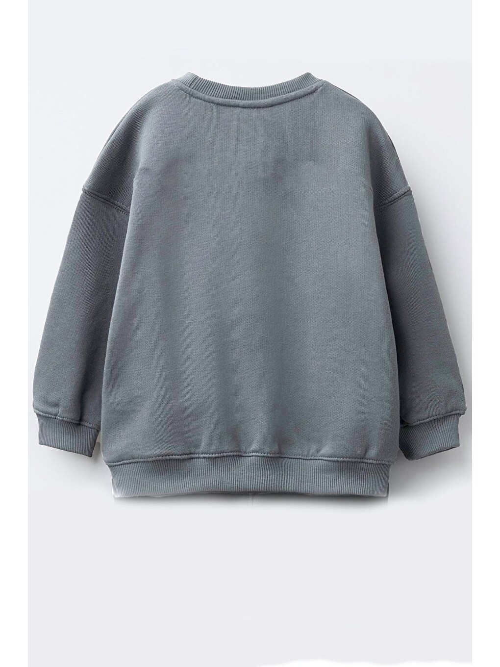 Antrasit Unisex Çocuk 3 İplik Kumaş Slogan Baskılı Pamuklu Sweatshirt-2