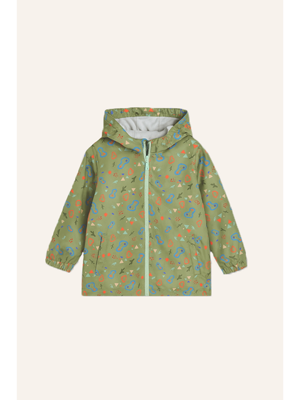 Kız Erkek Çocuk Kapüşonlu Yağmurluk - Haki