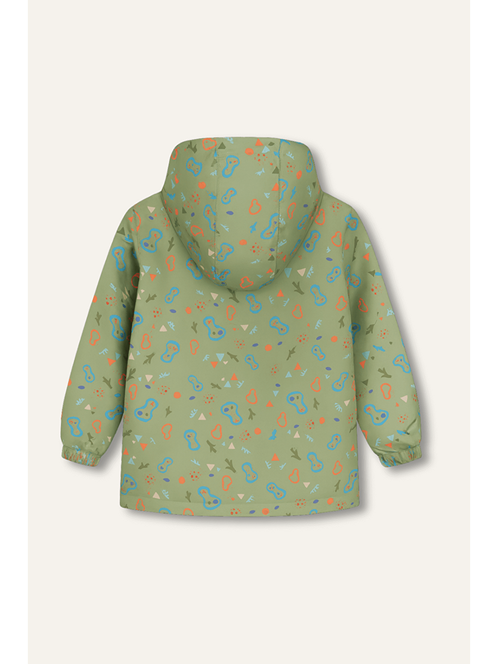 Kız Erkek Çocuk Kapüşonlu Yağmurluk - Haki-1