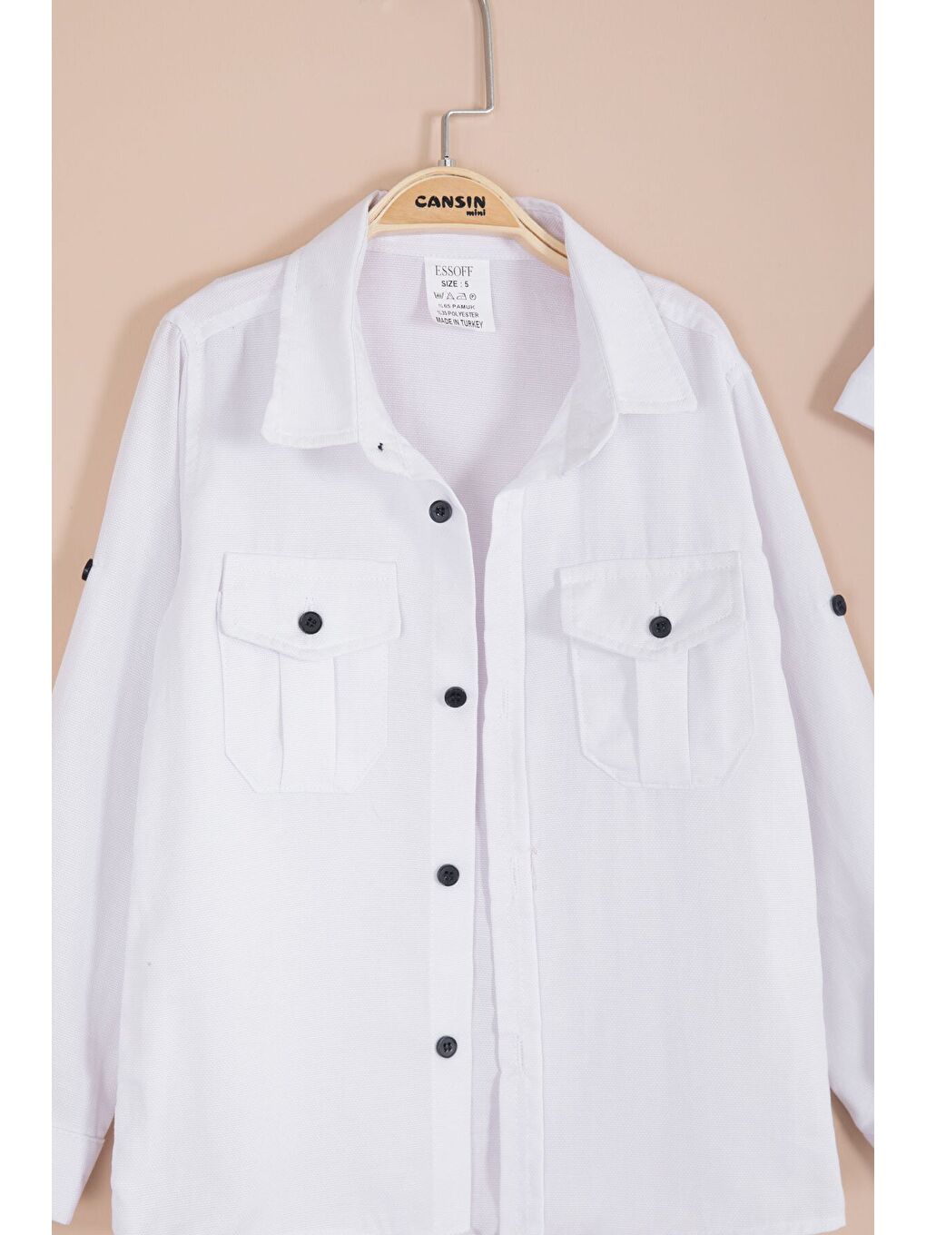 Beyaz Uzun Kol Düğmeli Gömlekli Tişörtlüi Erkek Çocuk 3lü Pantolonlu Takım 23756-3