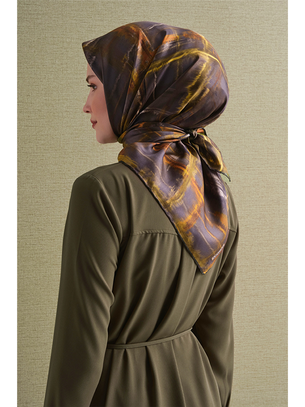 Sarı Saf İpek Twill Eşarp 9602d 32-1