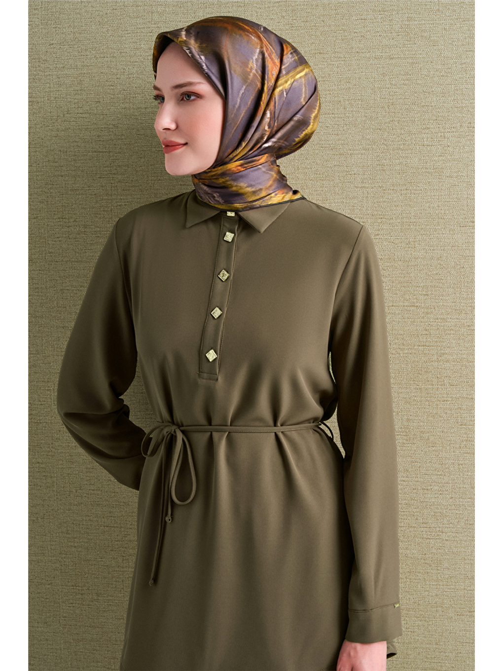 Sarı Saf İpek Twill Eşarp 9602d 32-3