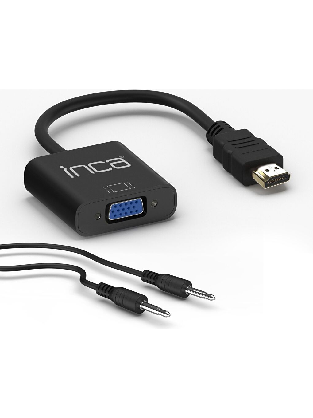 IHTVJ-7S HDMI to VGA Siyah Jaklı Ses Kablosu-3