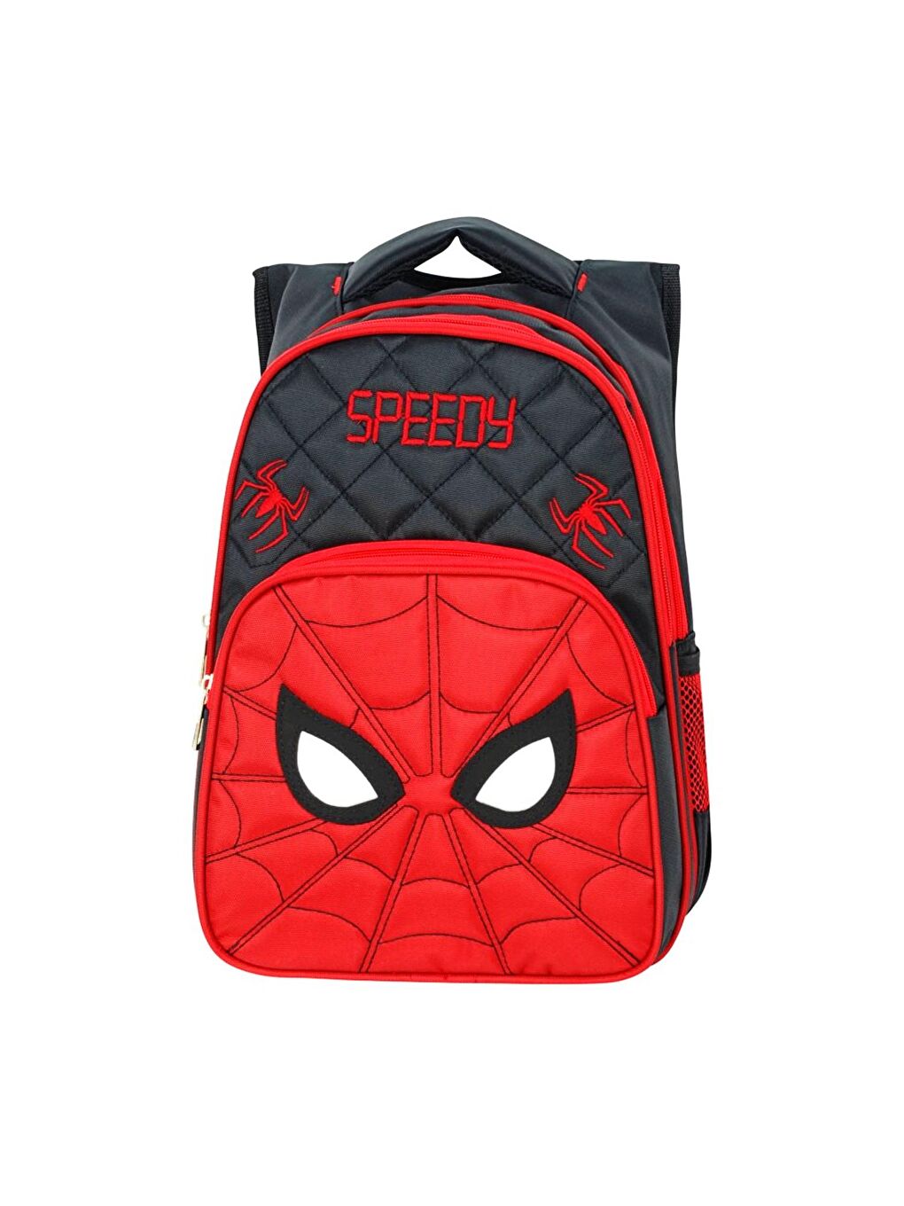 3 Bölmeli İlkokul Çantası ve Beslenme Çantası Örümcek Göz Kırmızı-Siyah 2018-2-2