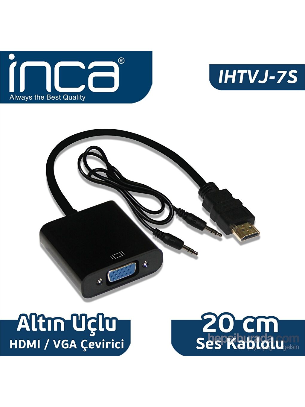 IHTVJ-7S HDMI to VGA Siyah Jaklı Ses Kablosu-4