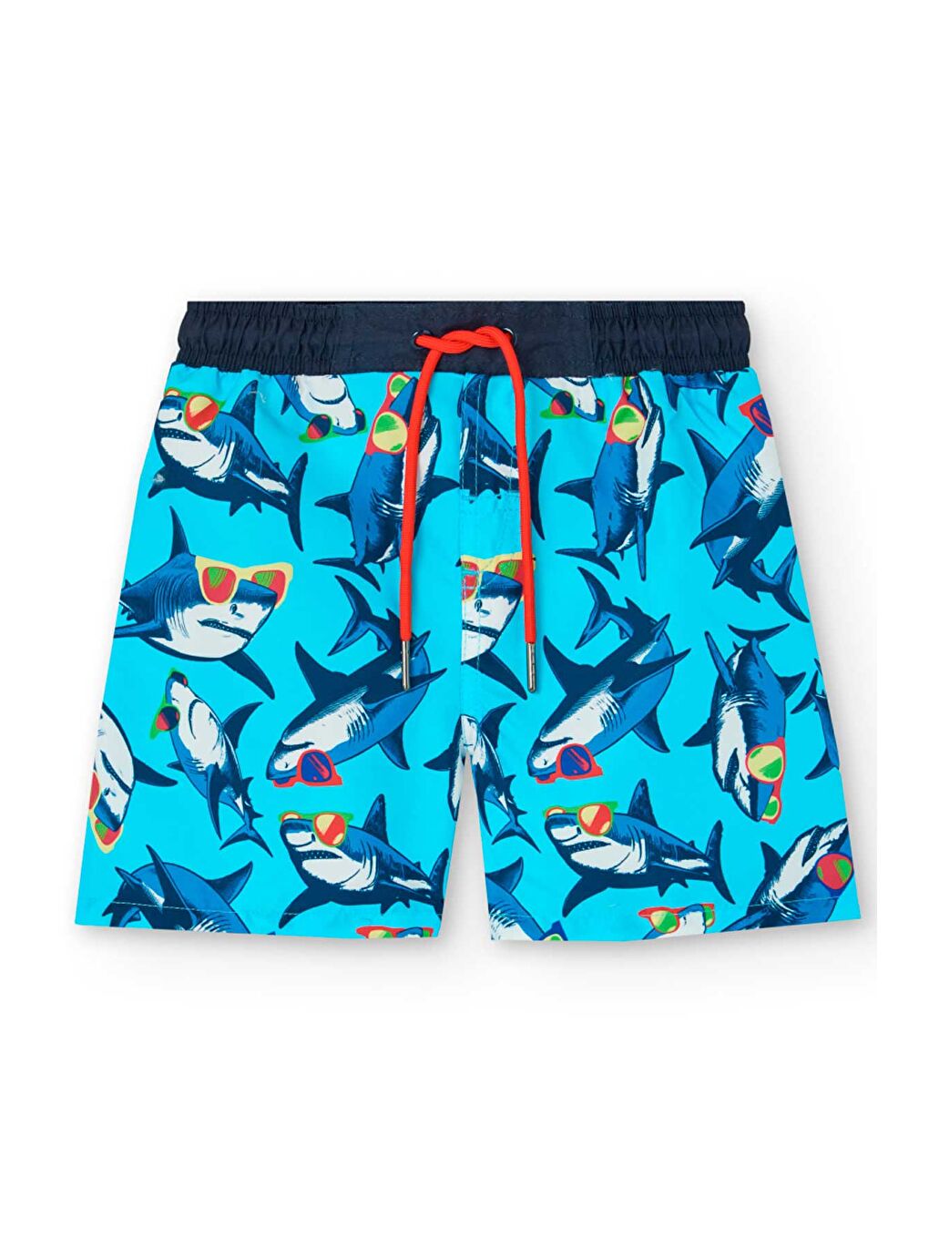 Lacivert Köpek Balığı Baskılı Erkek Çocuk Mayo