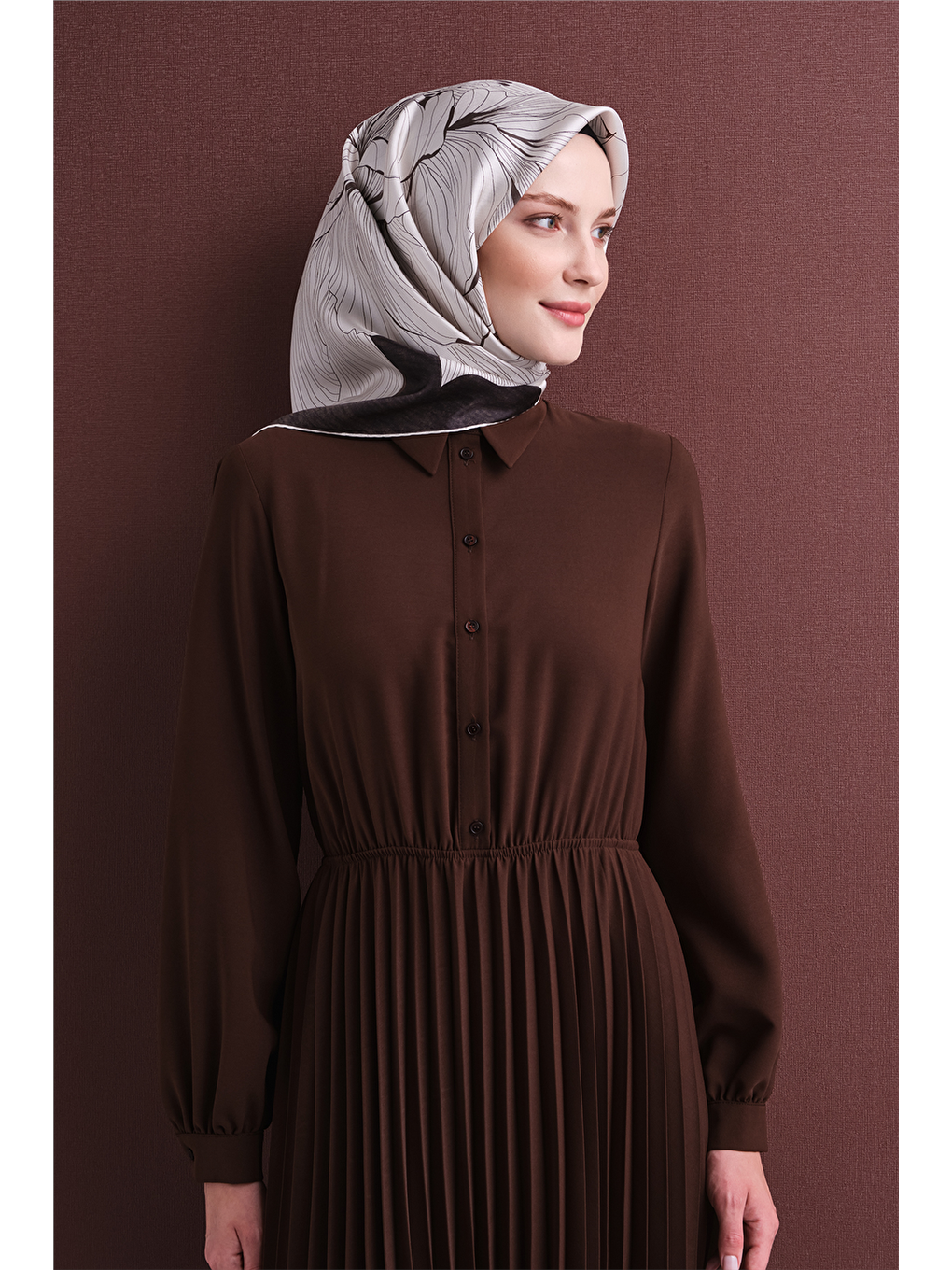 Ekru Saf İpek Twill Eşarp 9639d 01