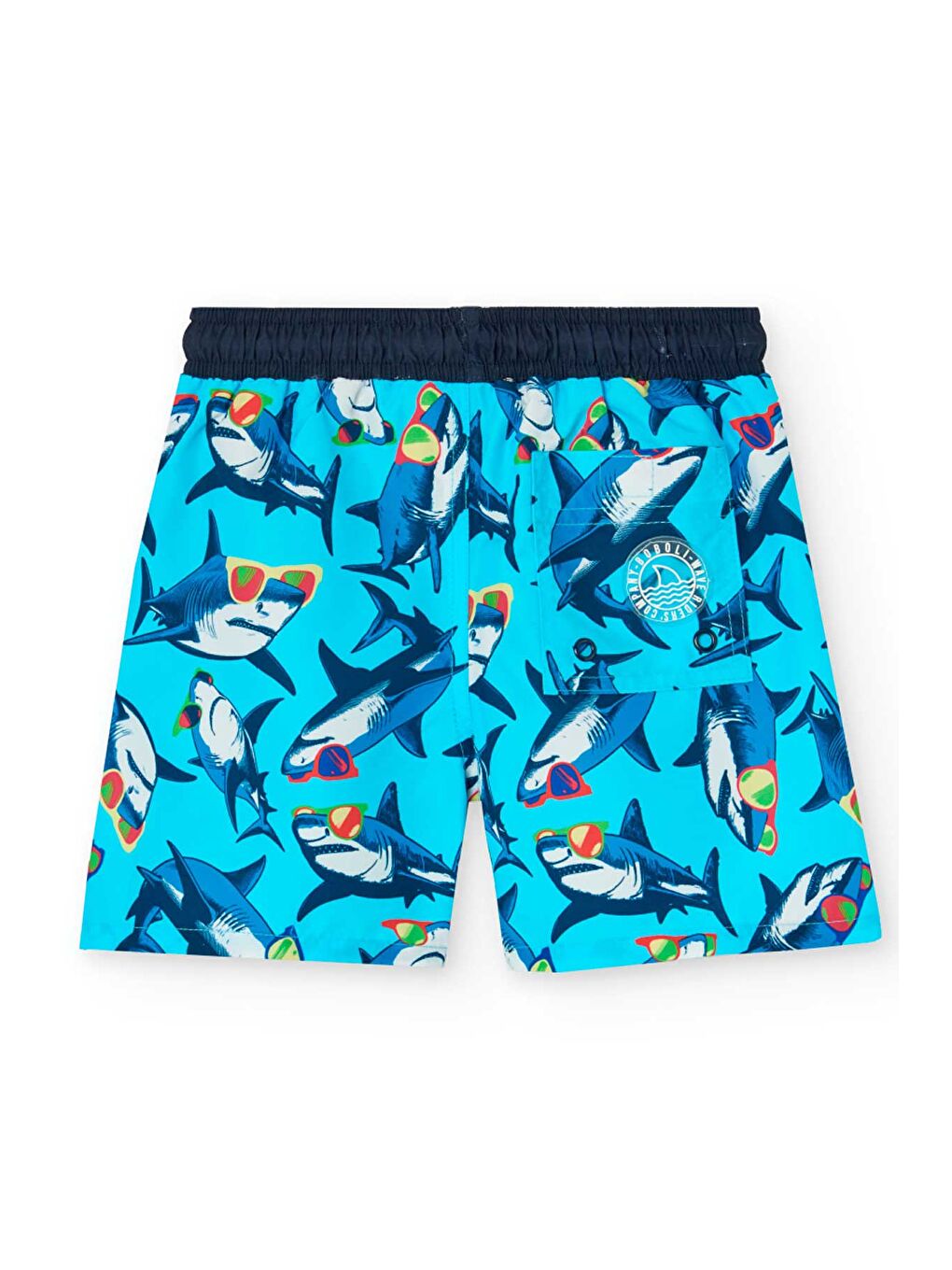 Lacivert Köpek Balığı Baskılı Erkek Çocuk Mayo-1