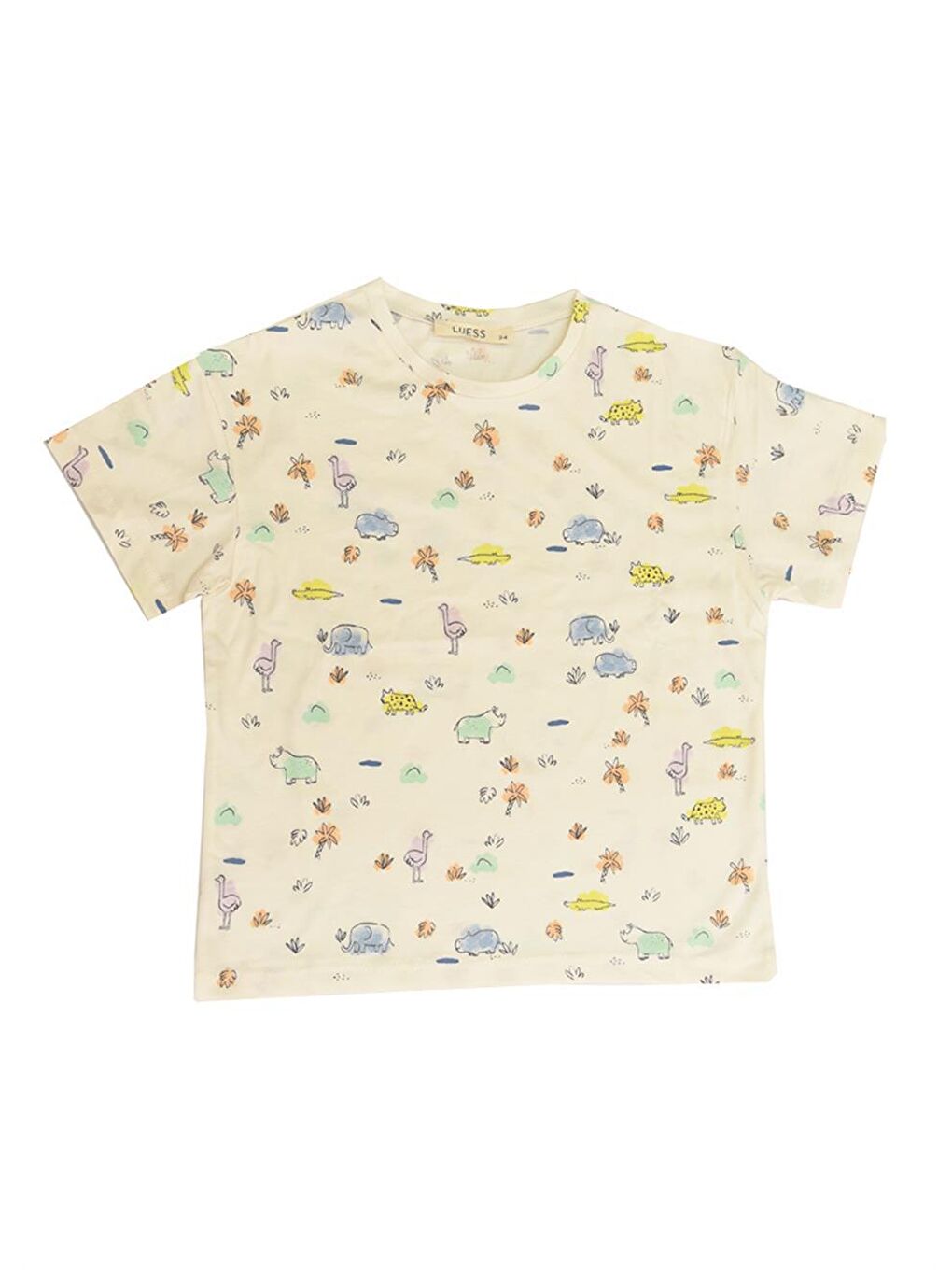 Beyaz Erkek Çocuk %100 Pamuk Baskılı Tshirt