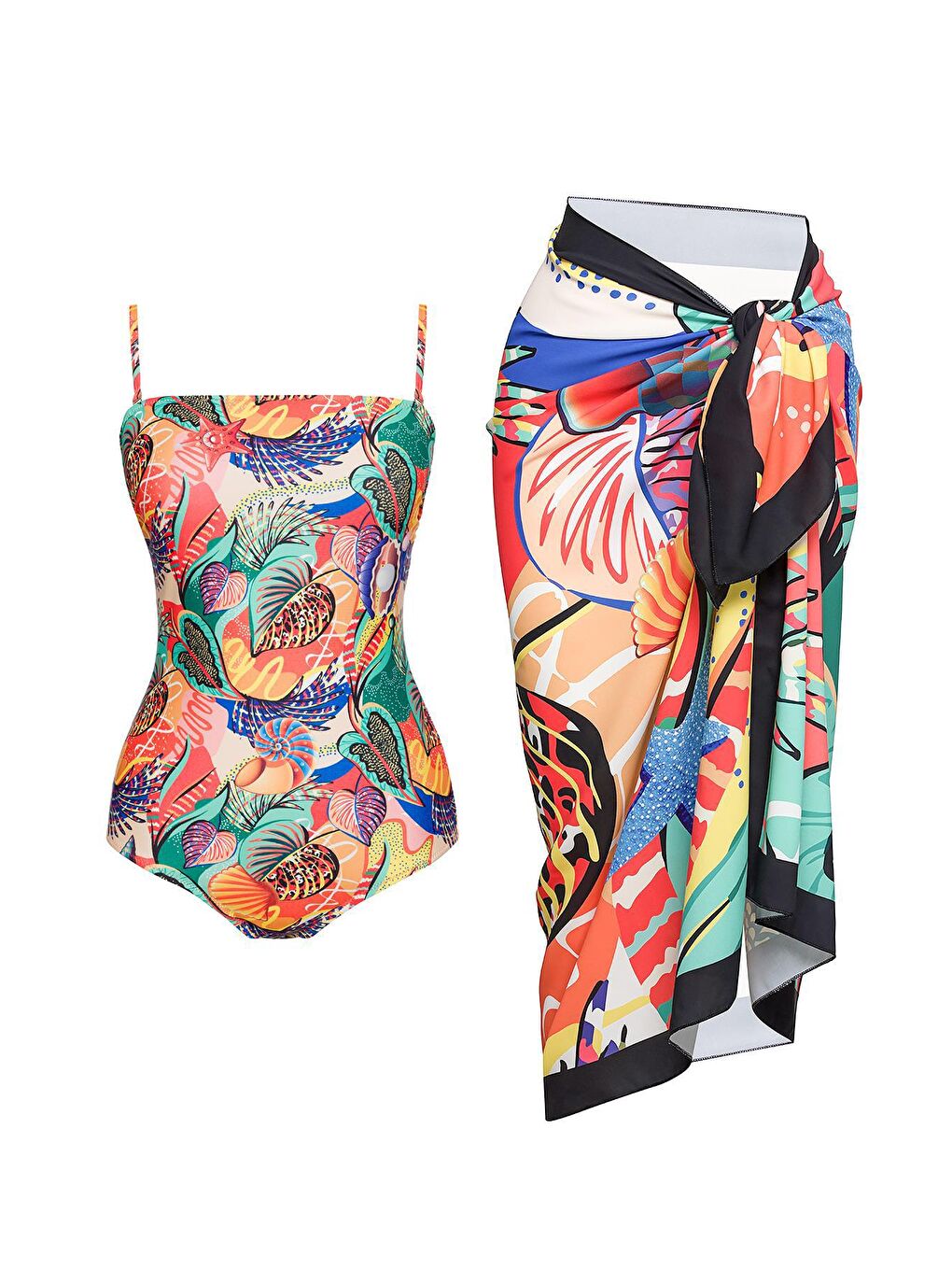 Karışık Pareolu Straplez Mayo