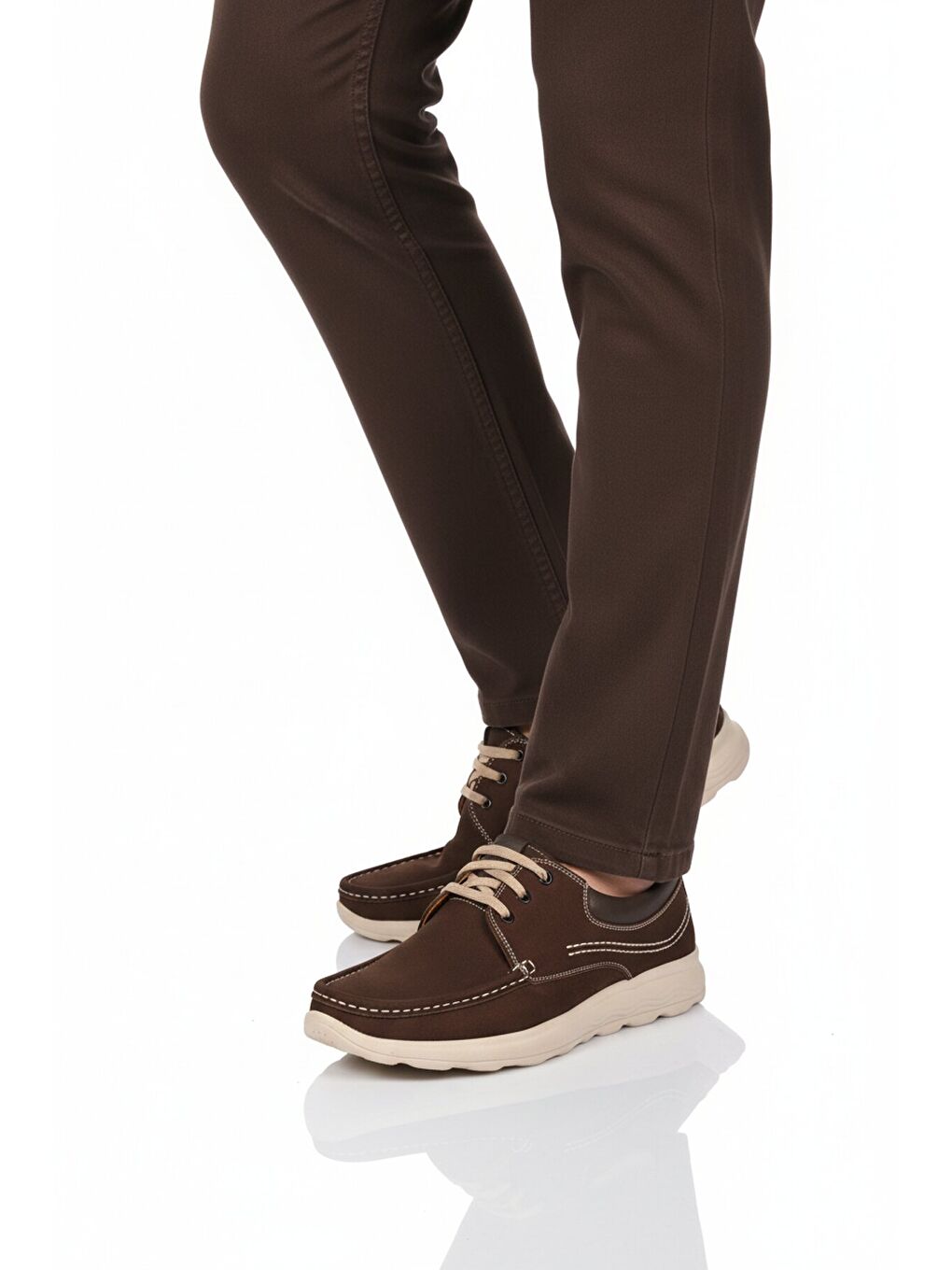 Kahverengi Premium Kahve Nubuk Hakiki Deri Erkek Casual Ayakkabı 2407 M