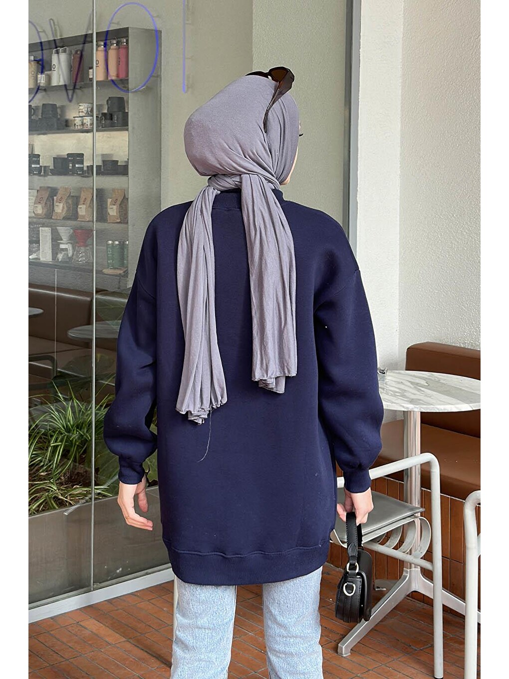 Üç İplikli Yarım Balıkçı Yakalı Basic Tunik Lacivert-3