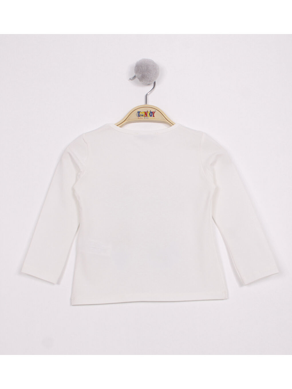 Ekru Kız Çocuk Papatya Vazo Baskılı T-Shirt-1