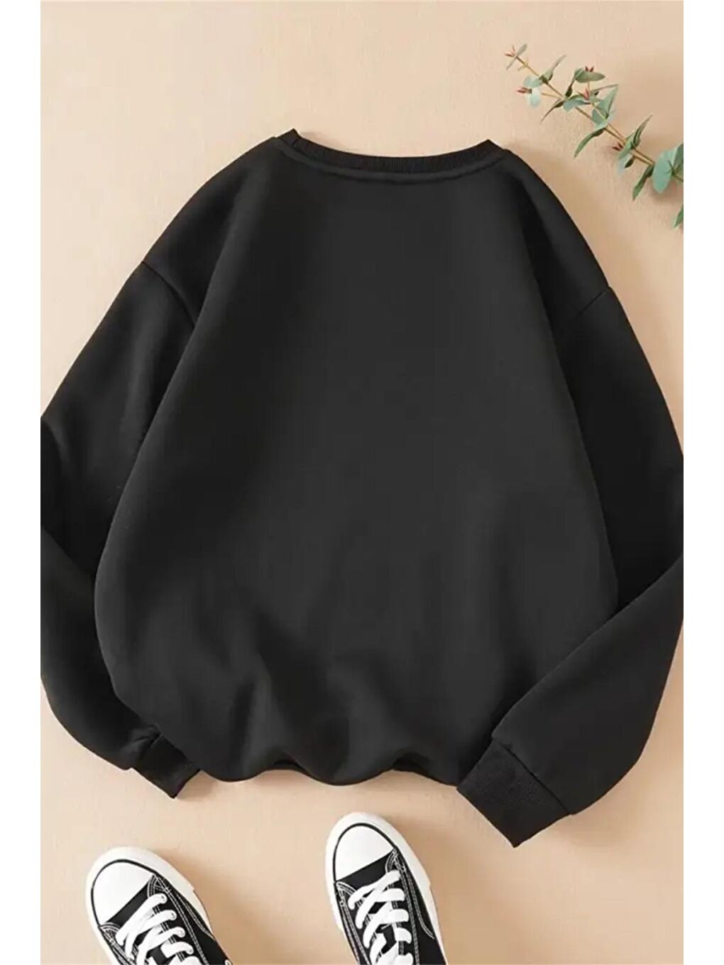 Siyah Bisiklet Yaka Chery 02 Ön Baskılı İçi Pamuklu Unisex Sweatshirt-2