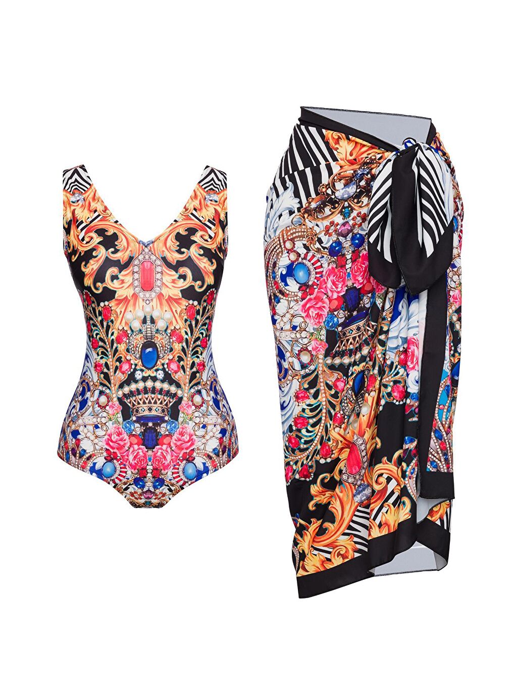 Karışık V Yaka Pareolu Mayo