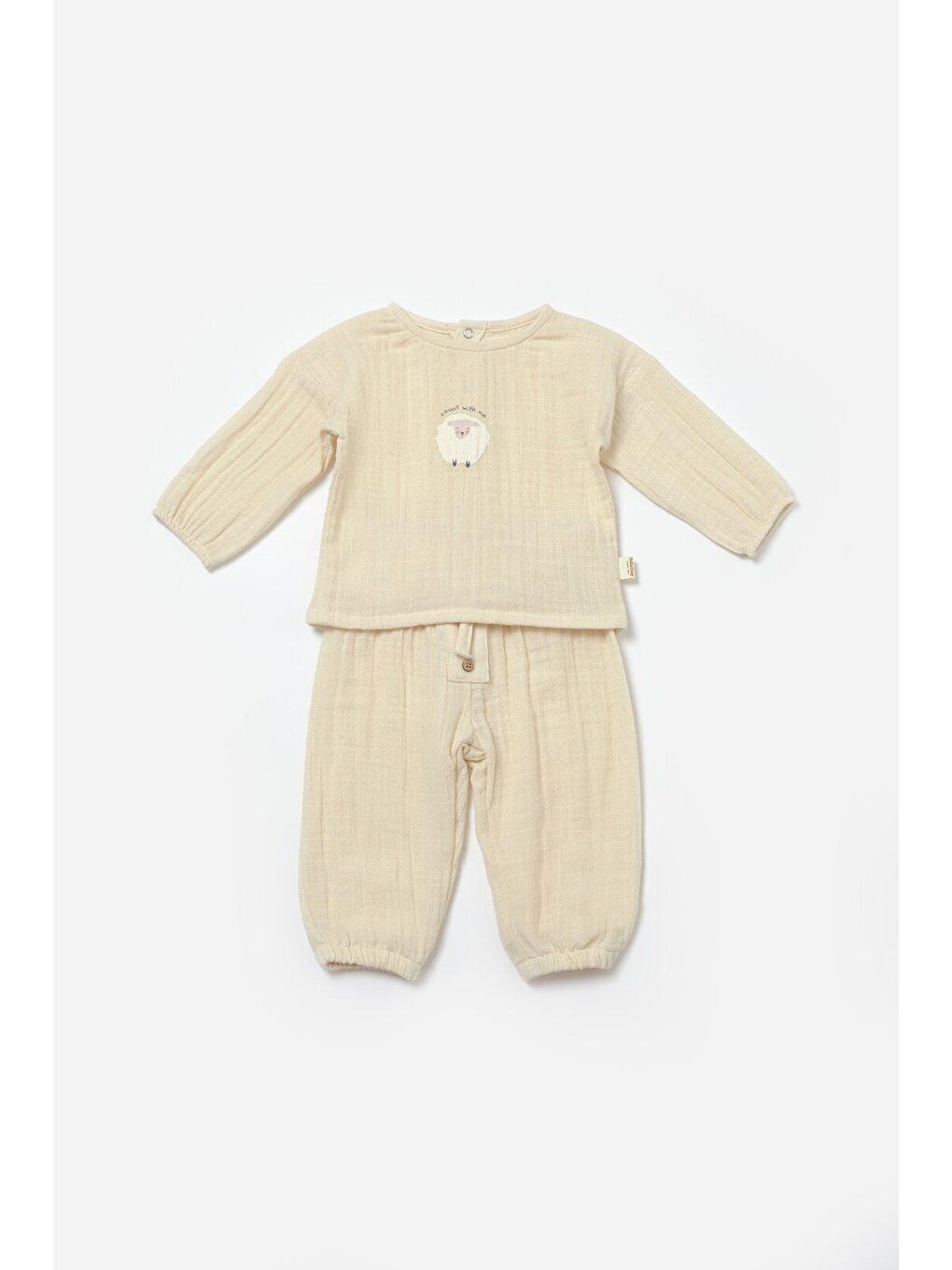 BabyCosy Organic Wear Taş-Beyaz Alt&Üst Takım - 1