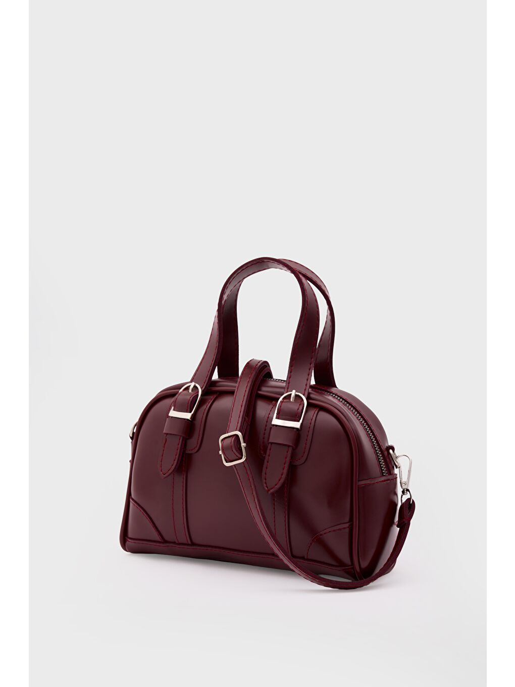 Peggy Oval Çapraz Çanta Bordo-1
