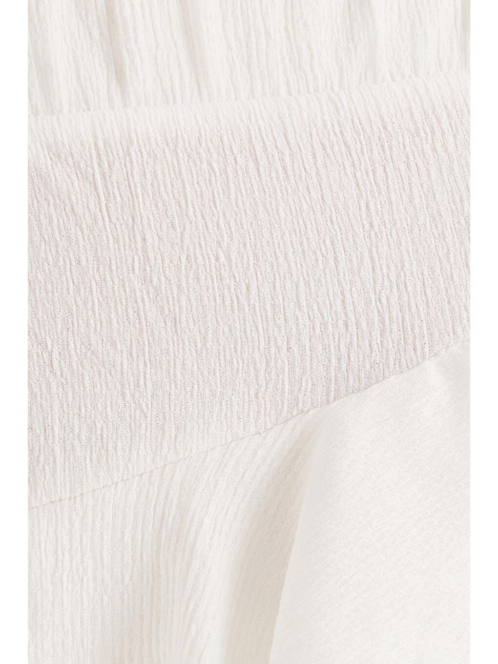 Kadın Relax Fit Rahat Kesim Beli Lastikli Piliseli Ekru Etek-5