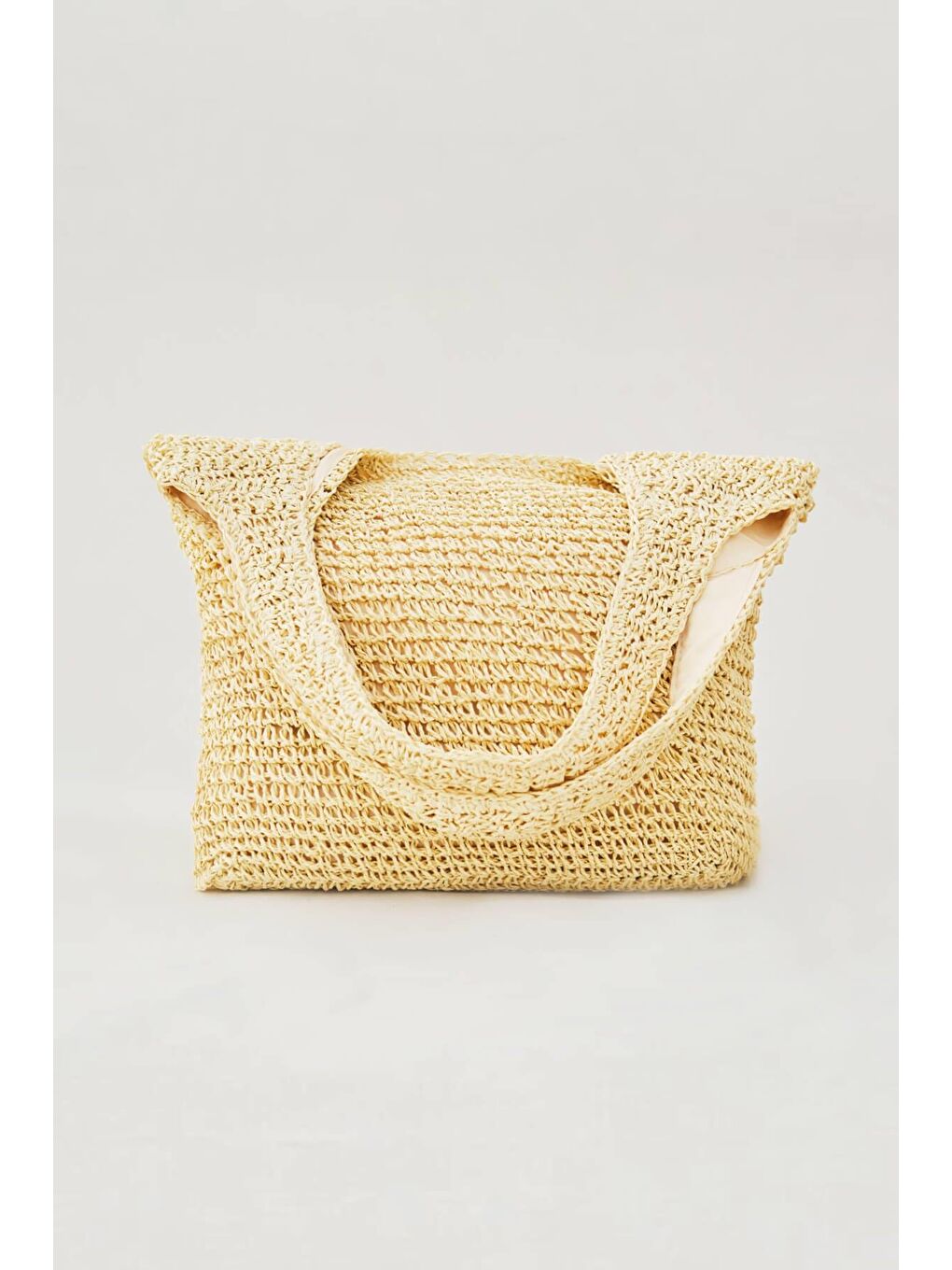 Hasır Plaj Çantası Bej 1003