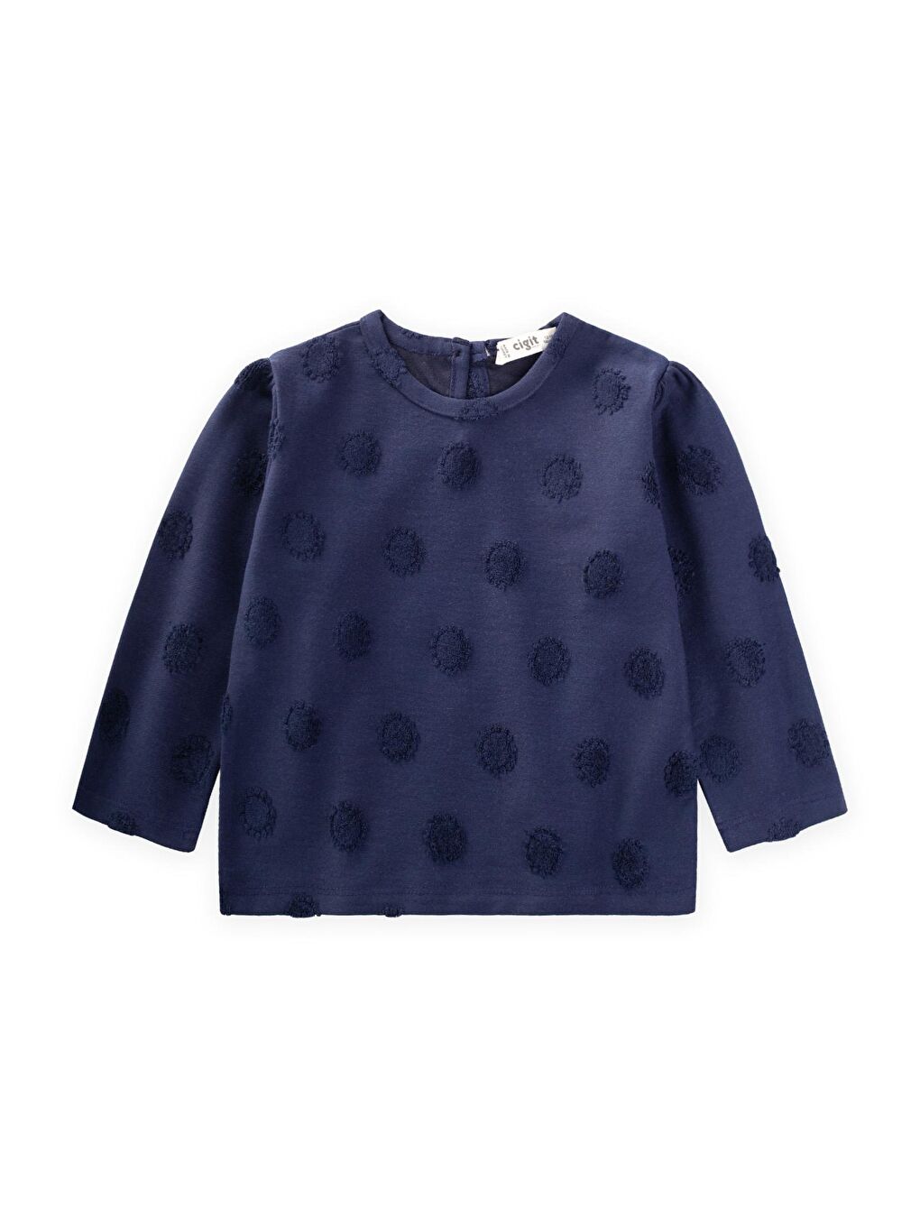 Lacivert Kız Çocuk Desenli Sweatshirt