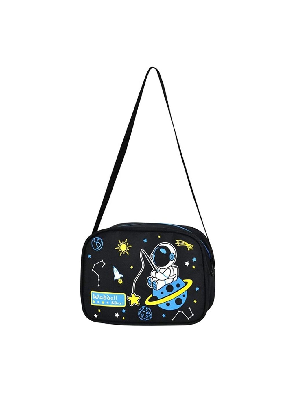 3 Bölmeli İlkokul Çantası ve Beslenme Çantası Astronot Mavi-Siyah 3004-5
