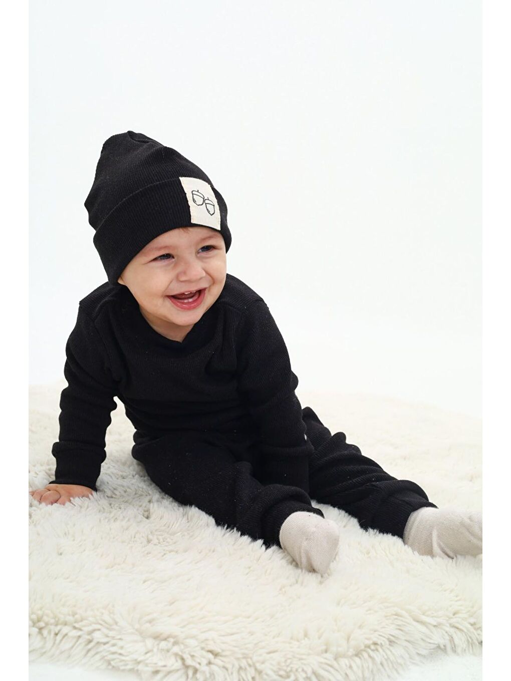 Beyaz Fitilli Unisex Bebek - Çocuk Üçlü Takım