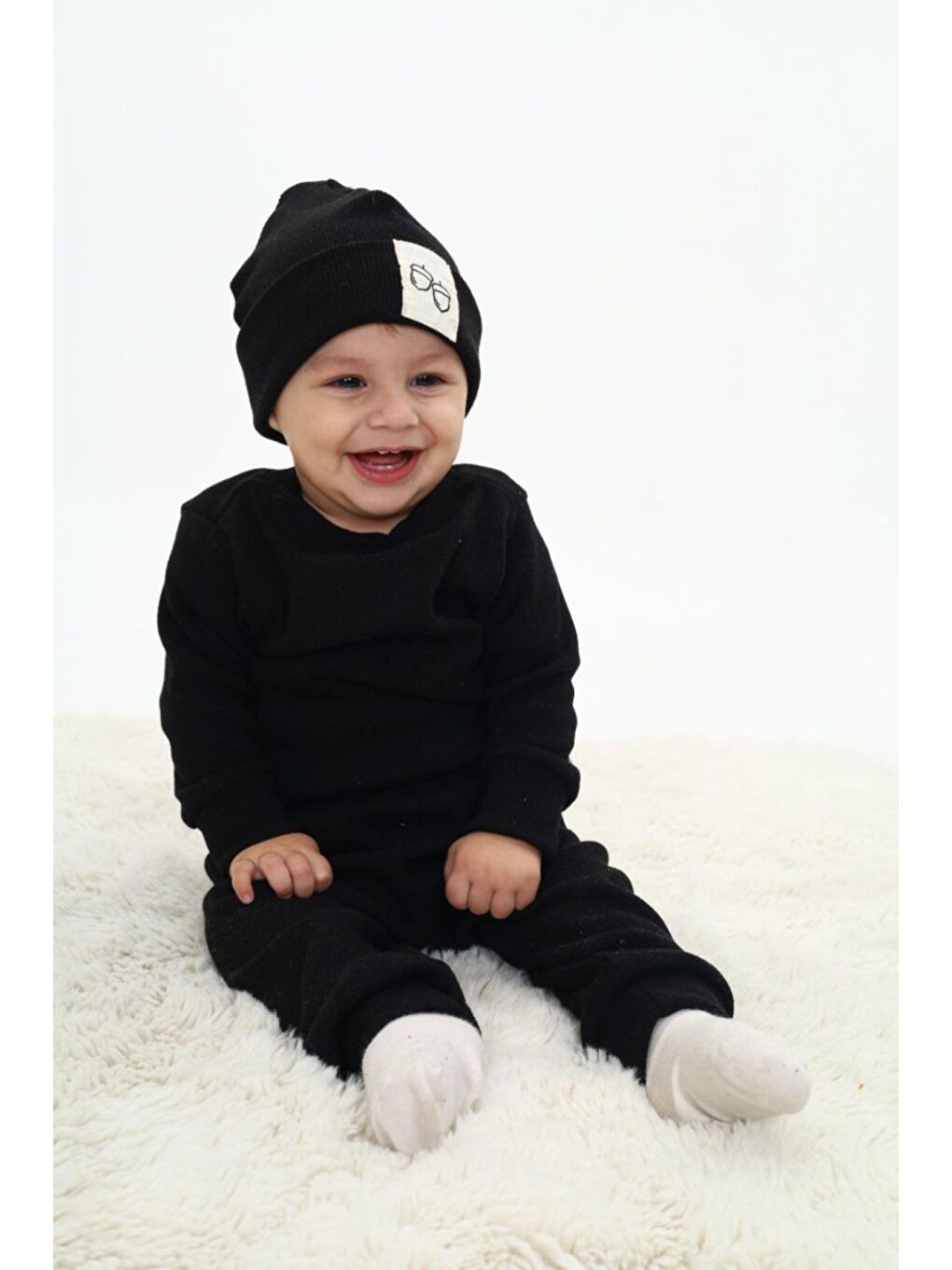 Beyaz Fitilli Unisex Bebek - Çocuk Üçlü Takım-1