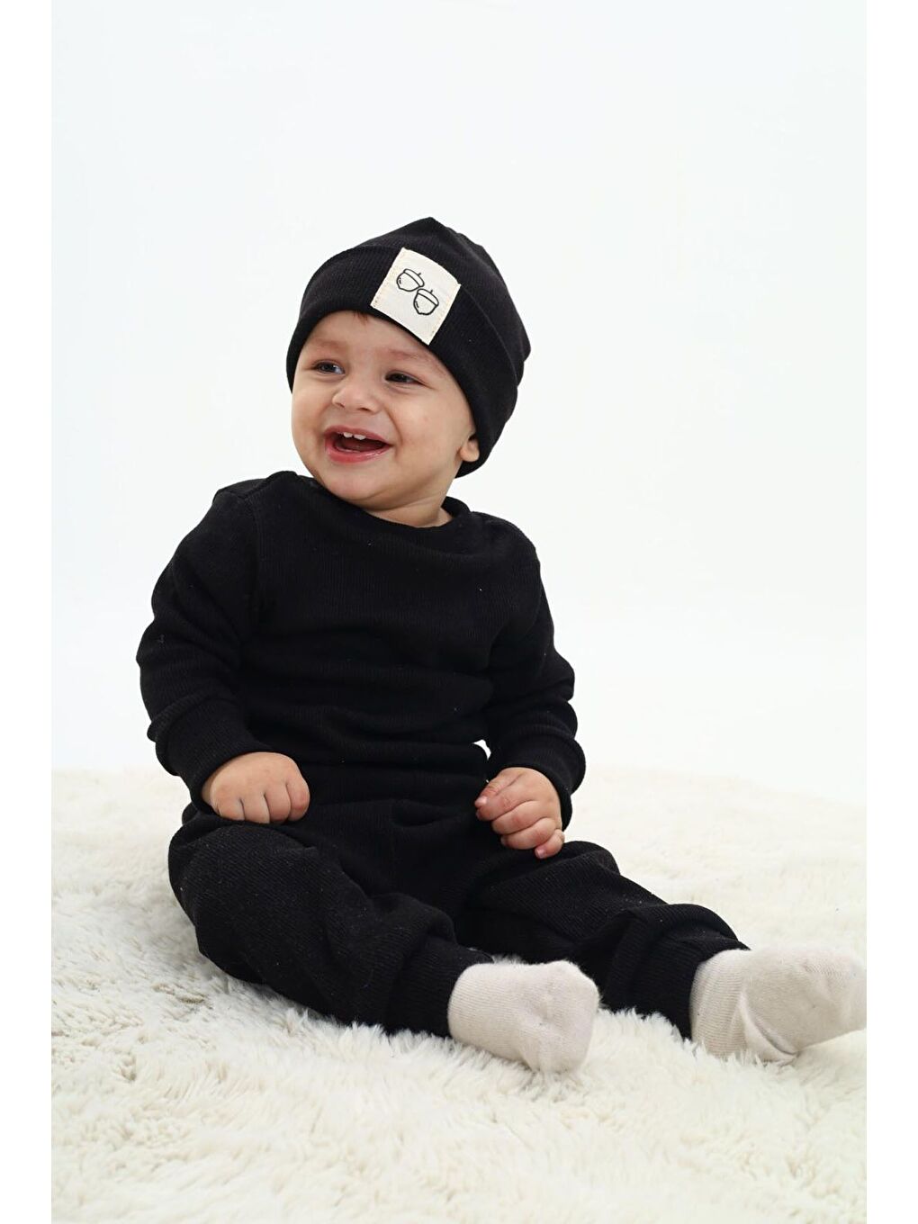 Beyaz Fitilli Unisex Bebek - Çocuk Üçlü Takım-2