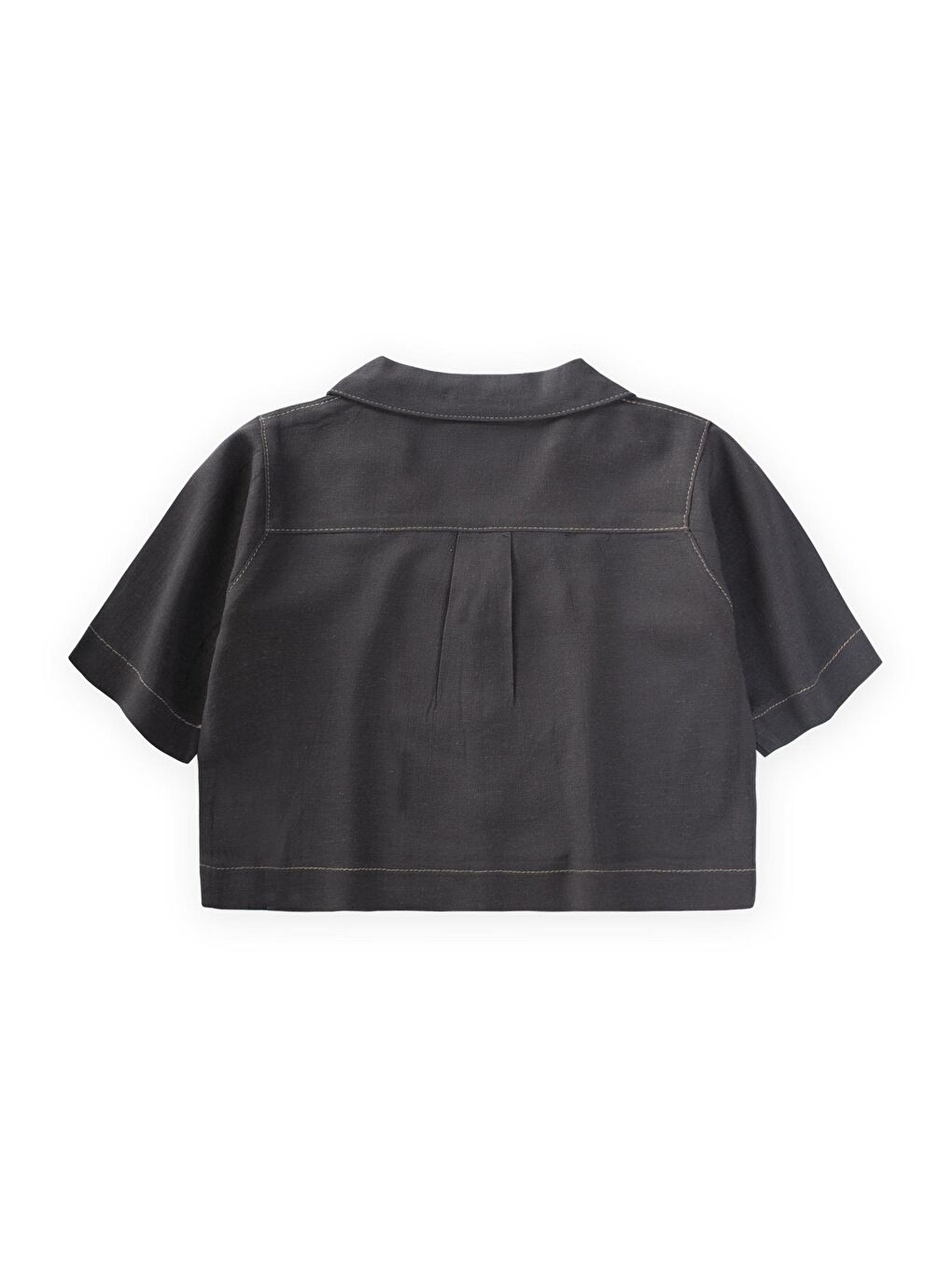 Antrasit Kız Çocuk Keten Ceket-1