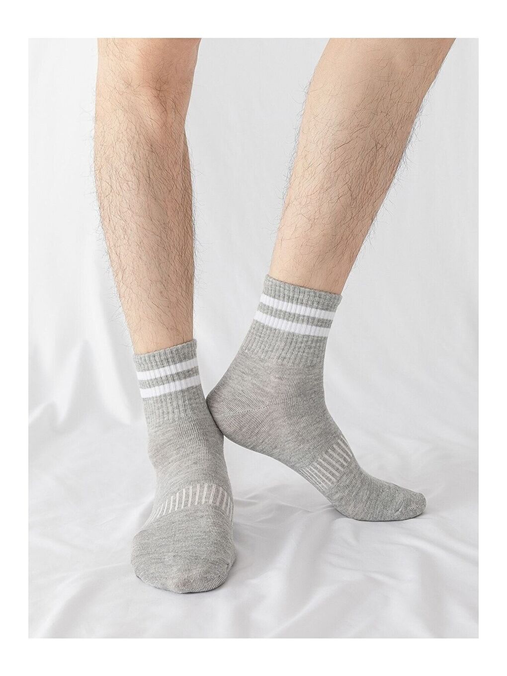 Beyaz Unisex 6 Çift Düz Siyah-beyaz Tenis Çorap-1