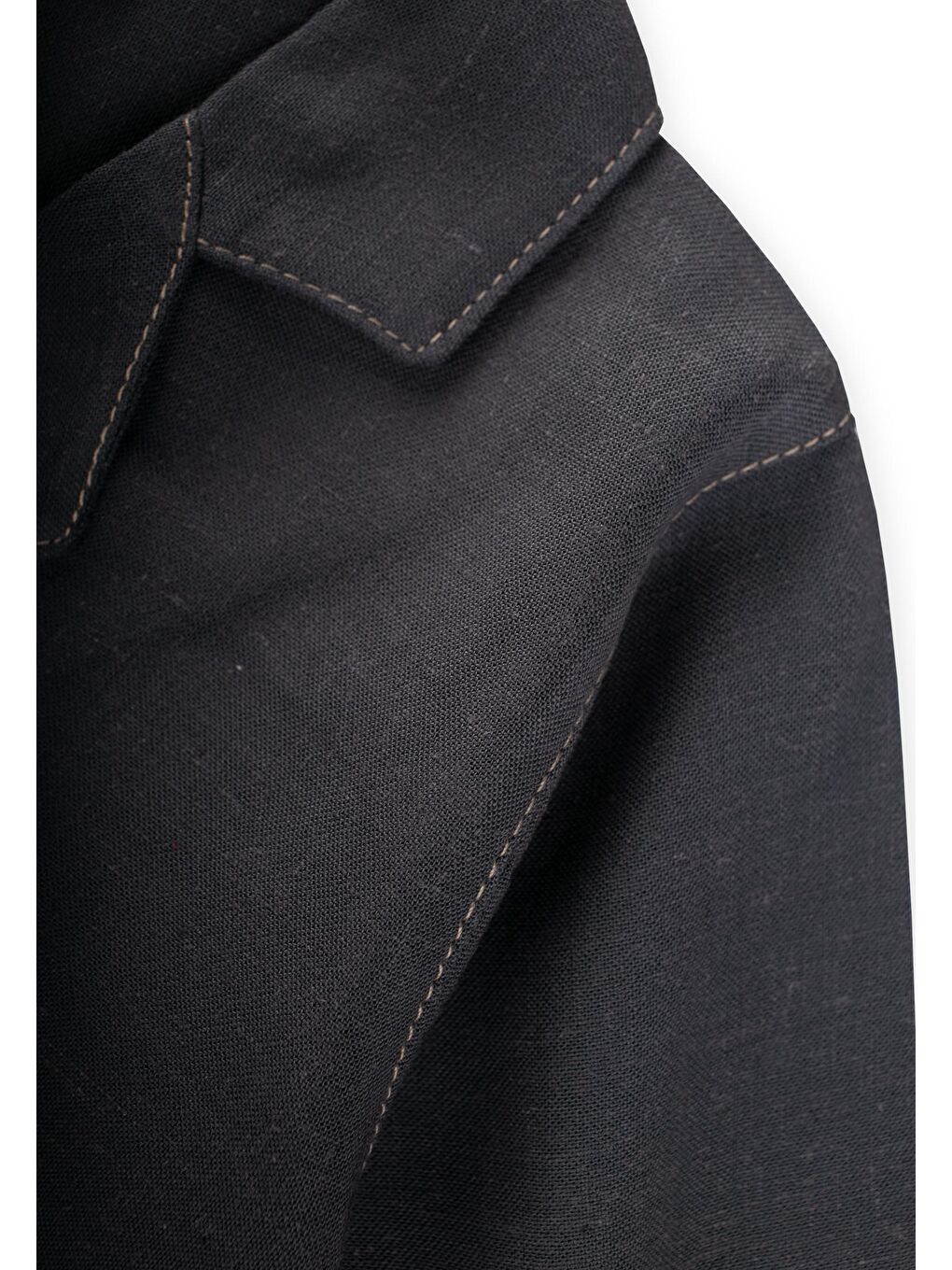 Antrasit Kız Çocuk Keten Ceket-2